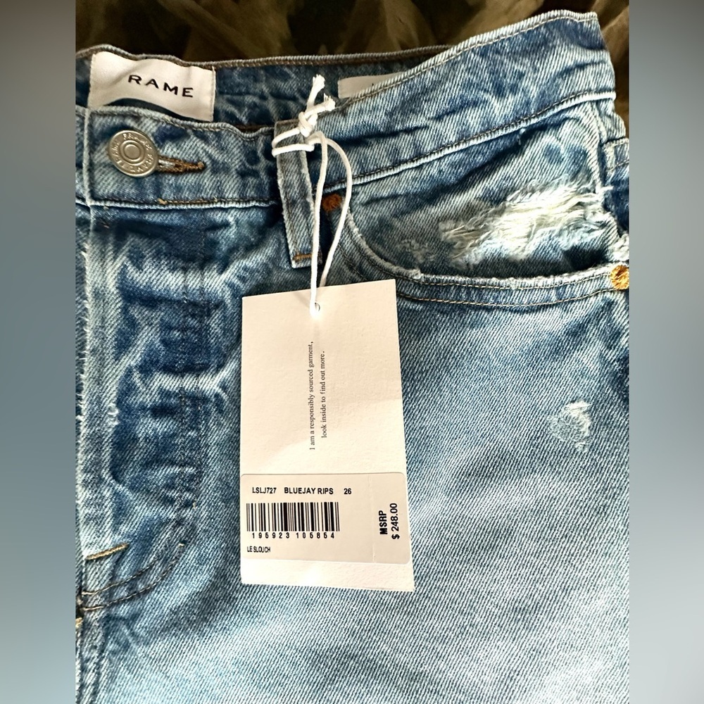 RARE FRAME NWT Le Slouch Biodegradable in Blue Jay Rips—26 - Picture 7 of 14
